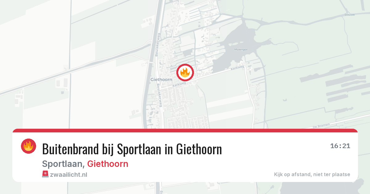 Buitenbrand bij Sportlaan in Giethoorn — 12 mei 2026
