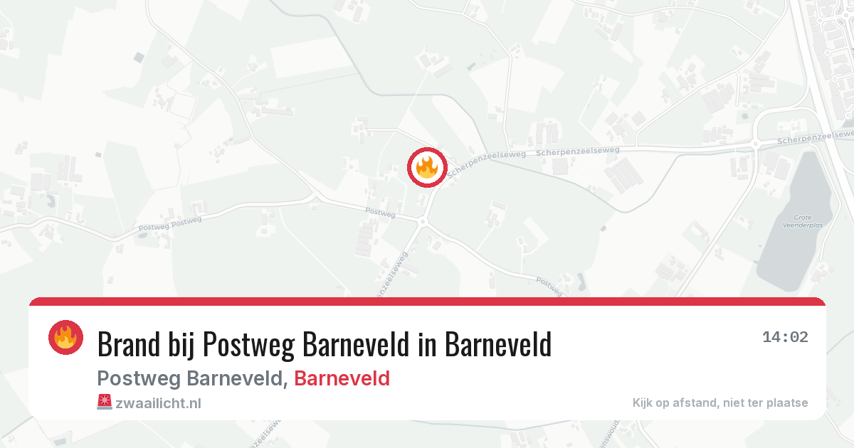 Brand bij Postweg Barneveld in Barneveld — 5 aug 2026