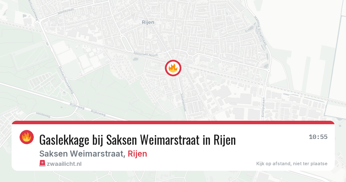 Gaslekkage bij Saksen Weimarstraat in Rijen — 30 jan 2026