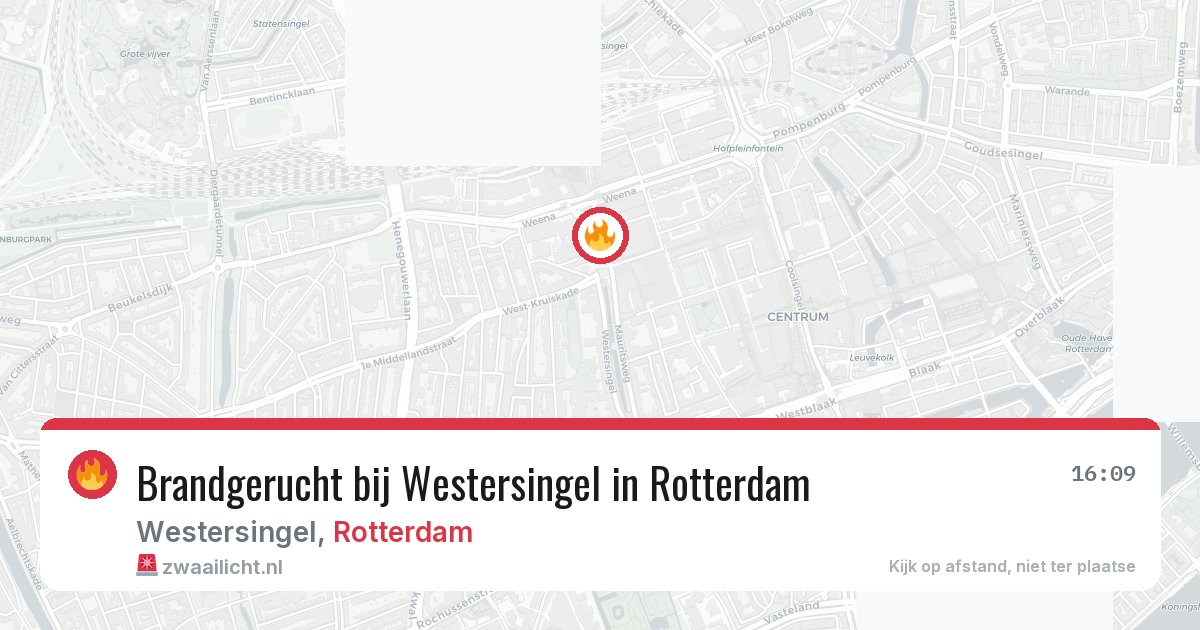 Brandgerucht bij Westersingel in Rotterdam — 10 apr 2026