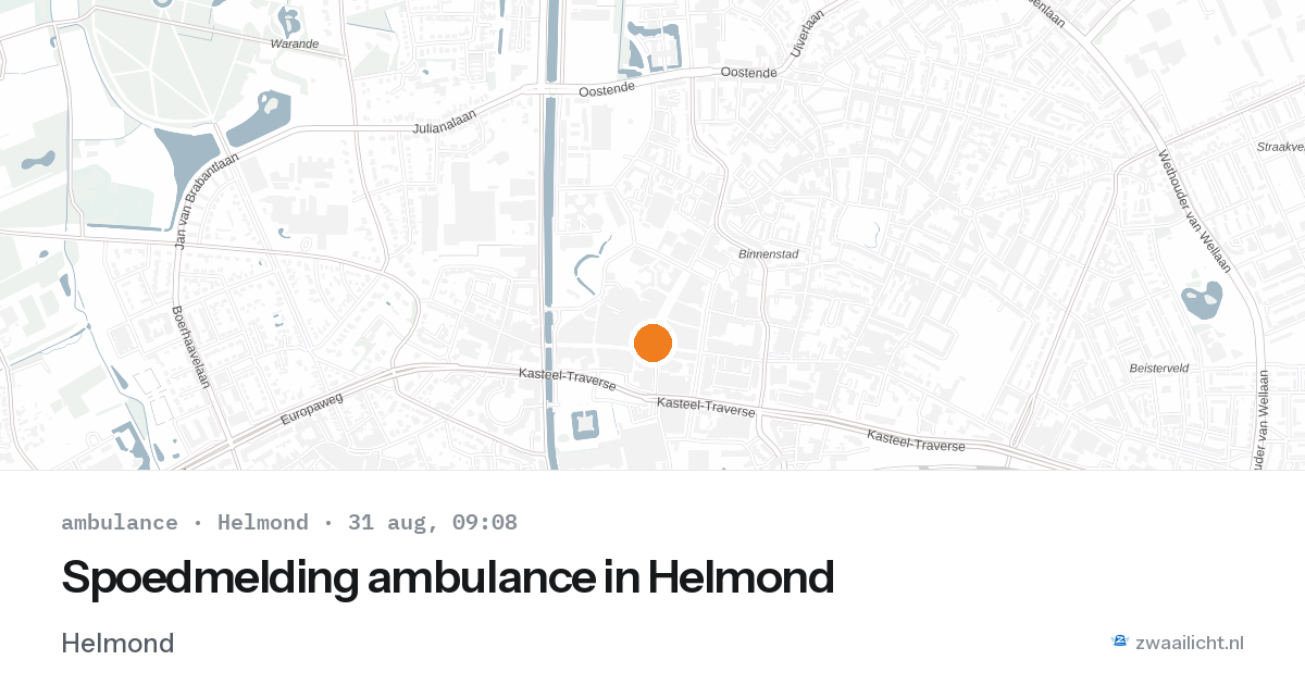 Spoedmelding ambulance in Helmond — 31 aug 2026