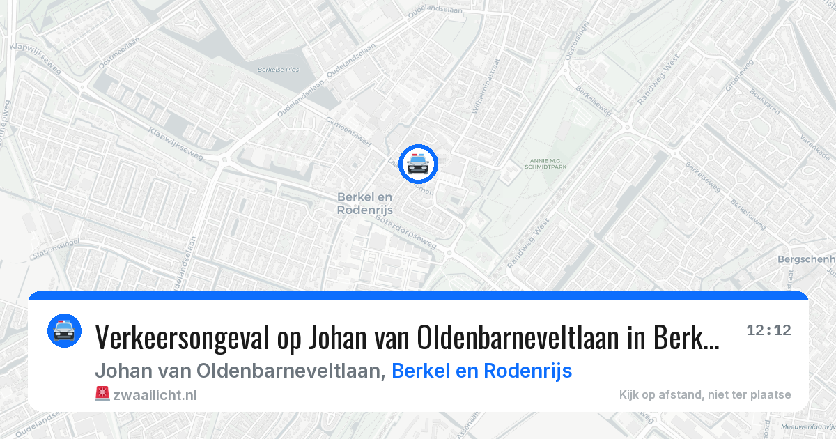 Verkeersongeval op Johan van Oldenbarneveltlaan in Berkel en Rodenrijs — 8 mei 2026