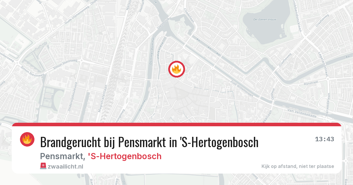 Brandgerucht bij Pensmarkt in 'S-Hertogenbosch — 13 mrt 2026