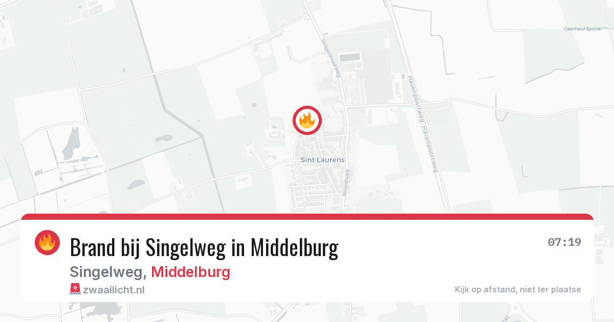 Brand bij Singelweg in Middelburg — 31 jul 2026