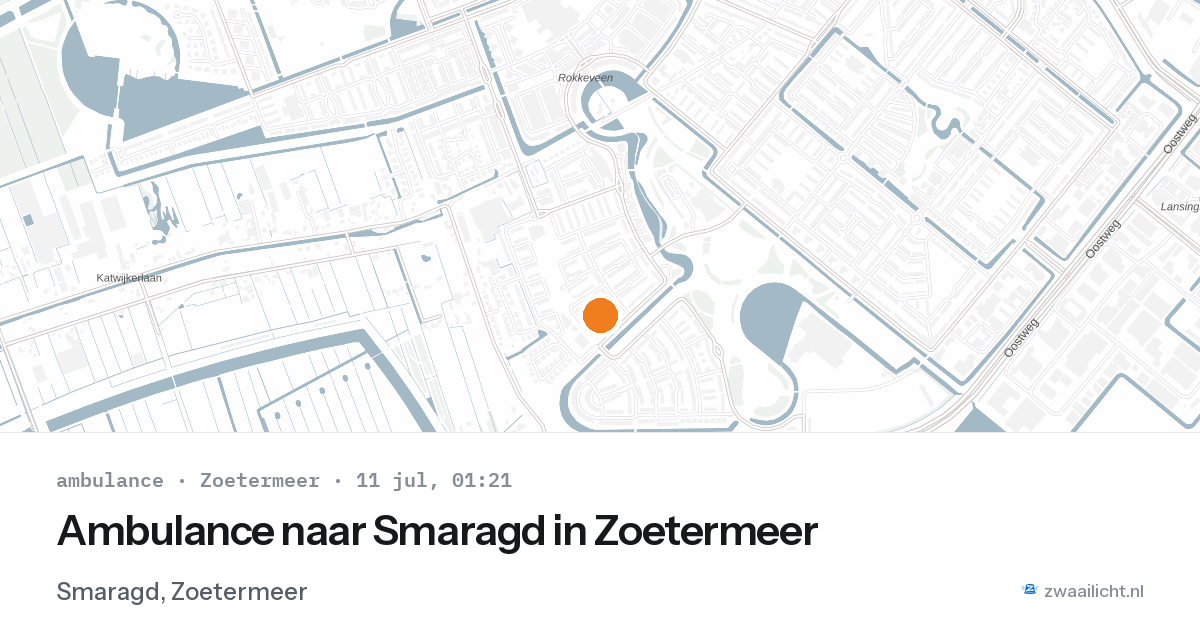 Ambulance naar Smaragd in Zoetermeer — 10 jul 2026