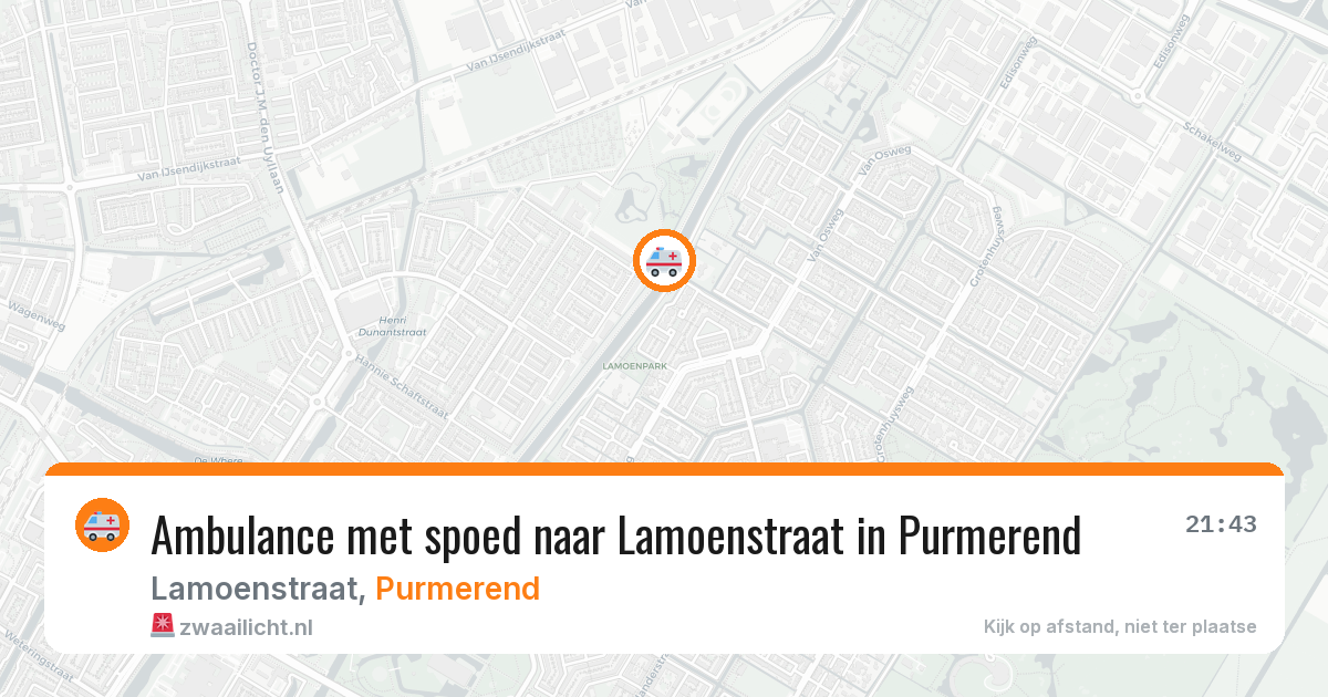 Ambulance met spoed naar Lamoenstraat in Purmerend — 16 mei 2026