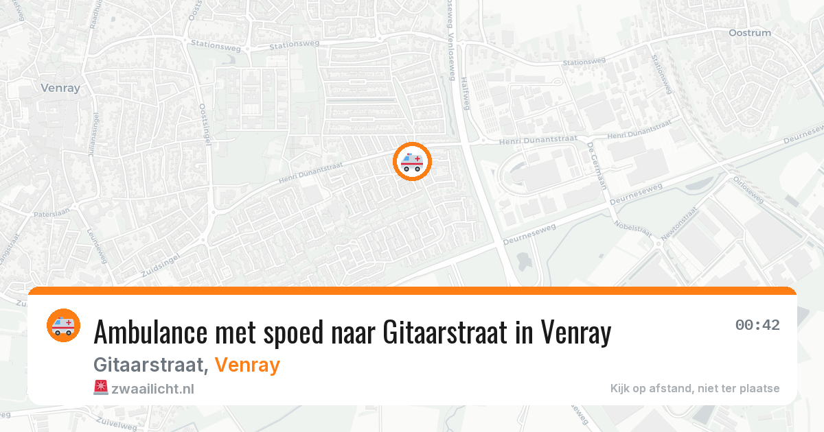 Ambulance met spoed naar Gitaarstraat in Venray — 5 aug 2026