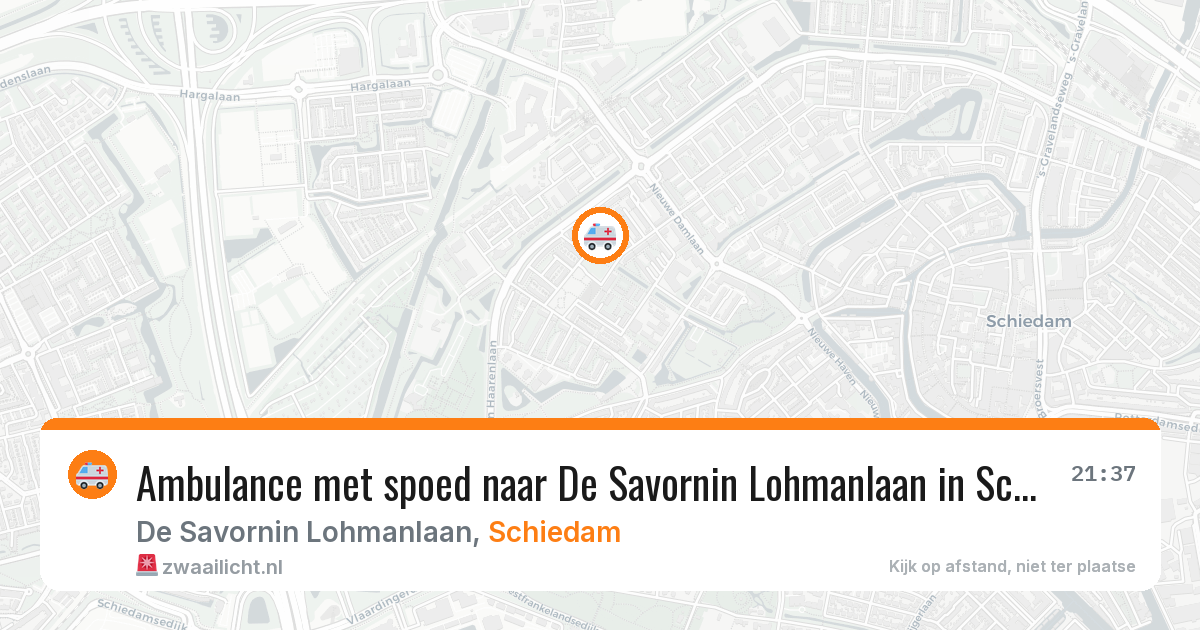 Ambulance met spoed naar De Savornin Lohmanlaan in Schiedam — 20 jul 2026