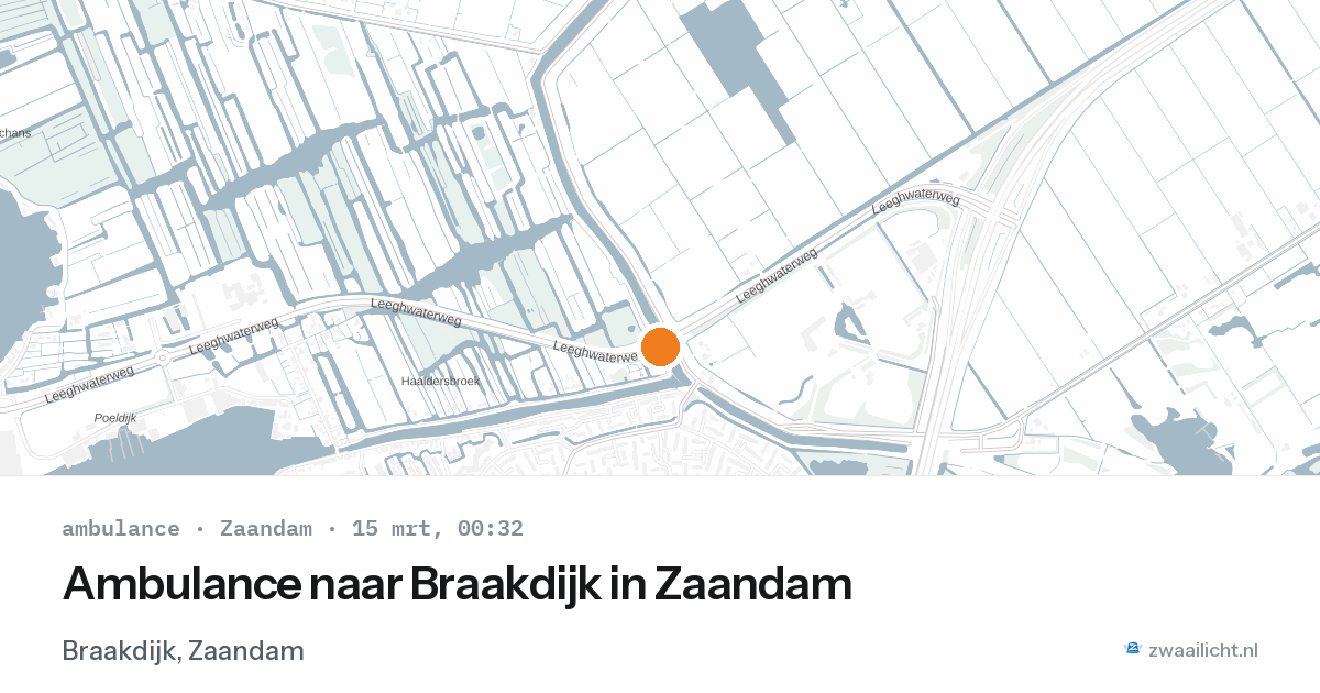 Ambulance naar Braakdijk in Zaandam — 14 mrt 2026