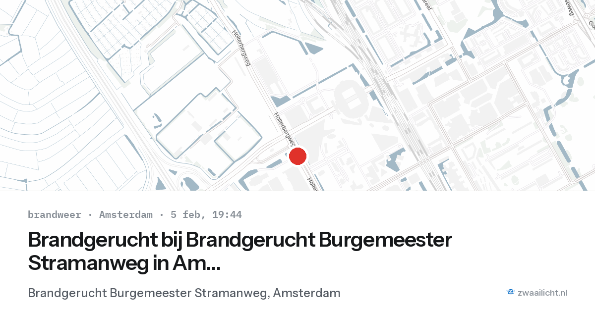 Brandgerucht bij Brandgerucht Burgemeester Stramanweg in Amsterdam — 5 feb 2026