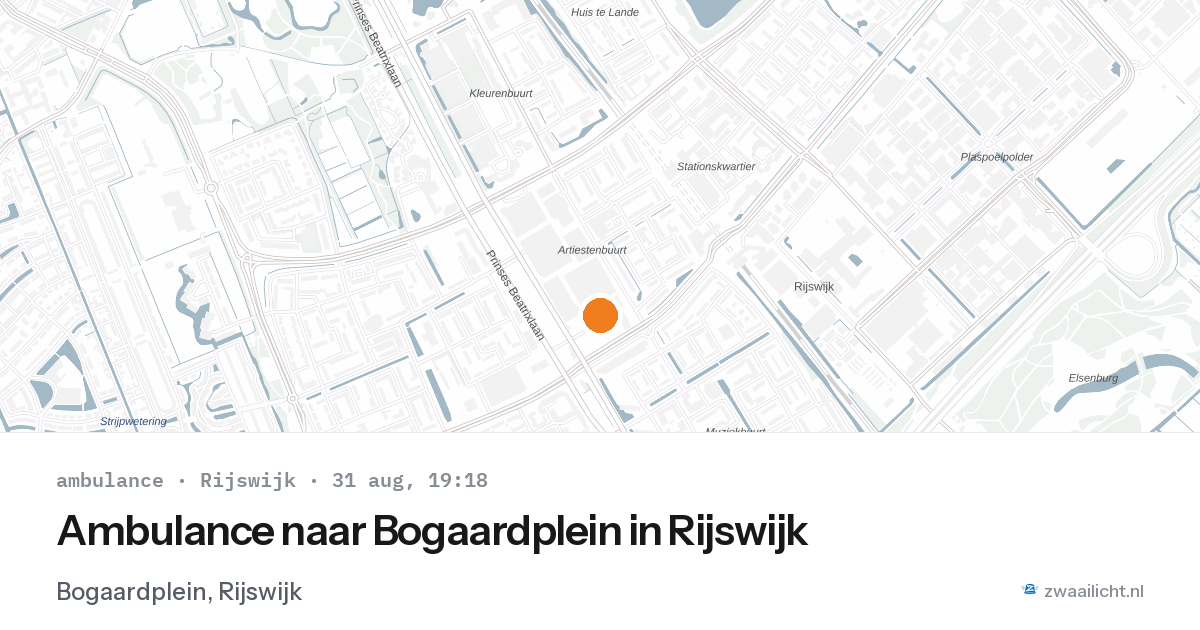 Ambulance naar Bogaardplein in Rijswijk — 31 aug 2026