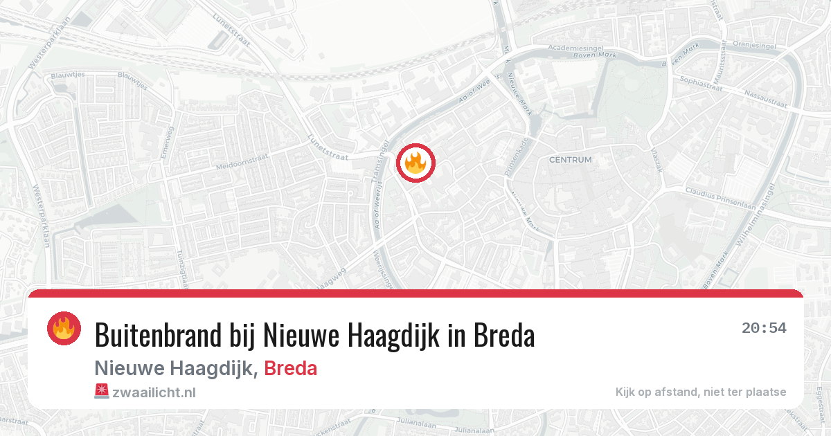 Buitenbrand bij Nieuwe Haagdijk in Breda — 6 jul 2026