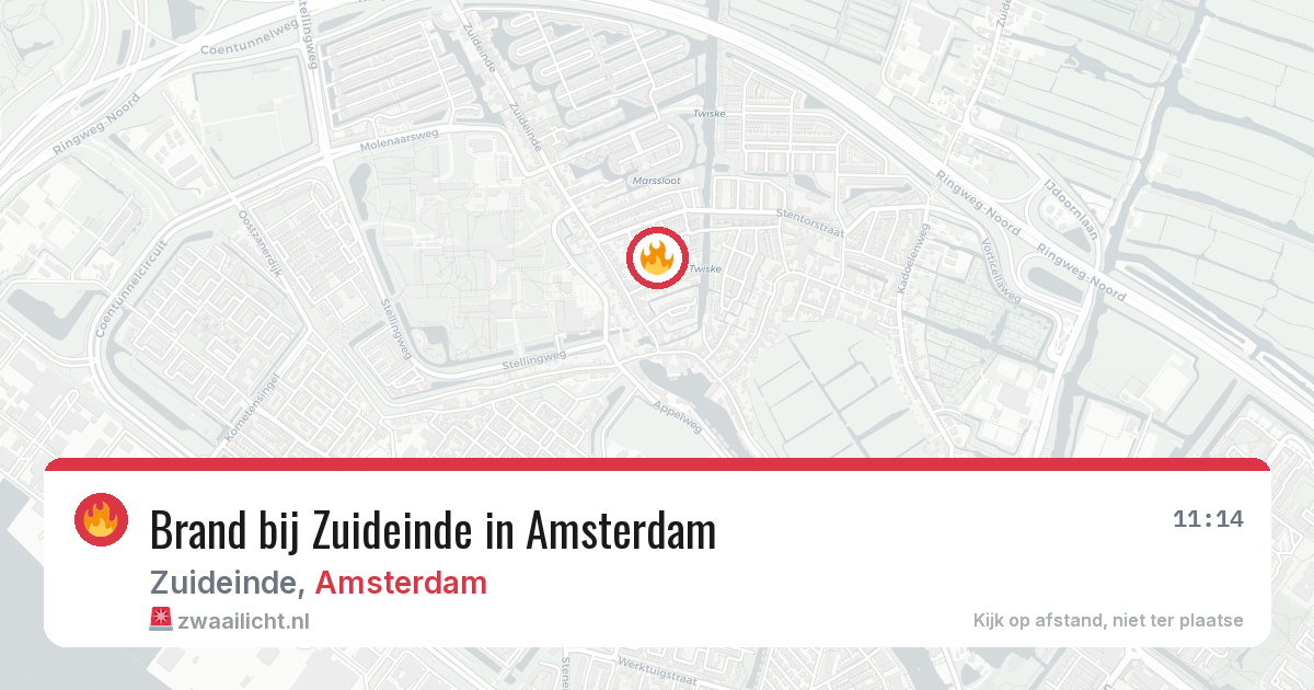 Brand bij Zuideinde in Amsterdam — 27 jun 2026