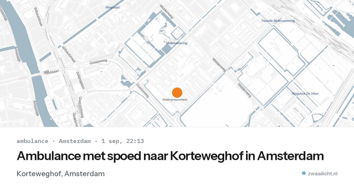 Ambulance met spoed naar Korteweghof in Amsterdam — 1 sep 2026