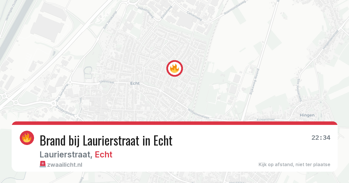 Brand bij Laurierstraat in Echt — 19 mrt 2026