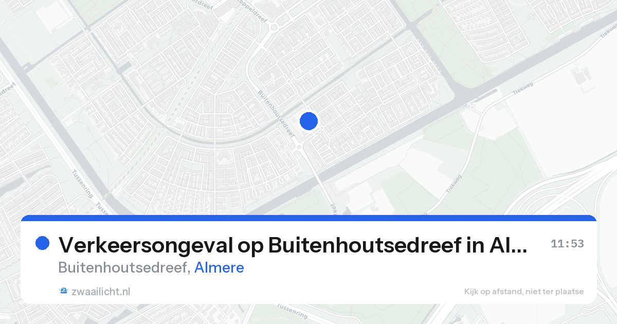 Verkeersongeval op Buitenhoutsedreef in Almere — 19 aug 2026