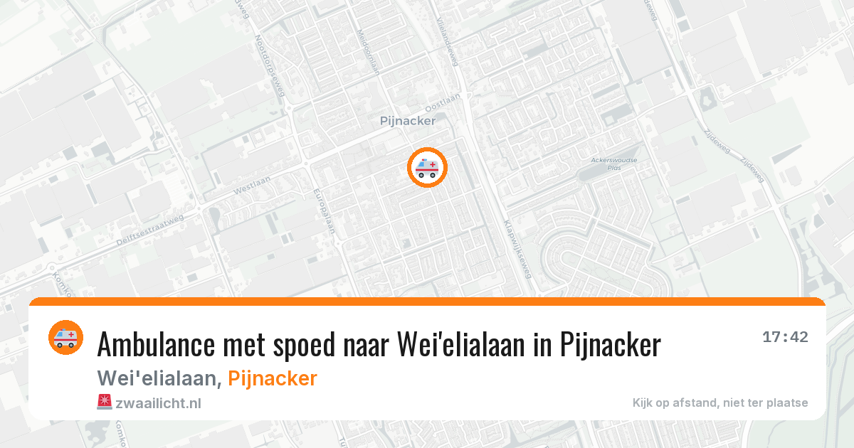 Ambulance met spoed naar Wei'elialaan in Pijnacker — 23 jun 2026