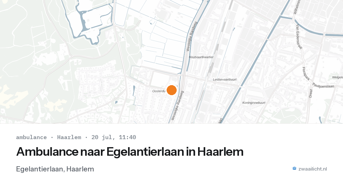 Ambulance naar Egelantierlaan in Haarlem — 20 jul 2026