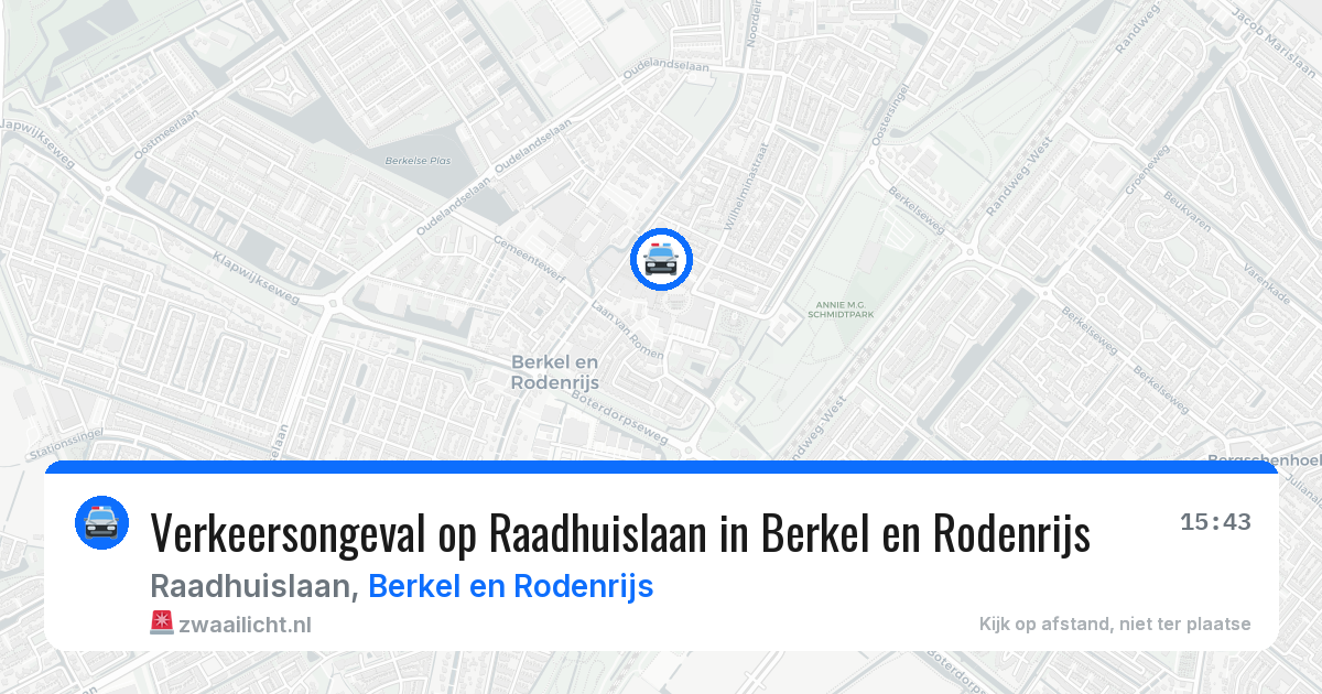 Verkeersongeval op Raadhuislaan in Berkel en Rodenrijs — 19 jun 2026