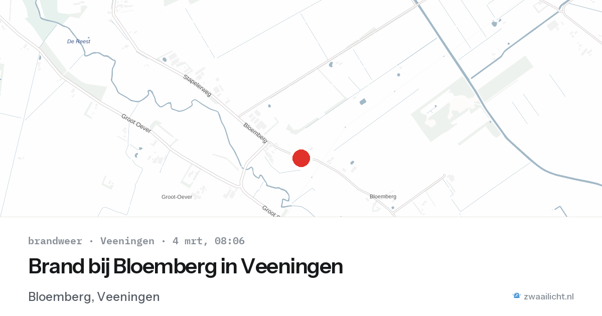 Brand bij Bloemberg in Veeningen — 4 mrt 2026