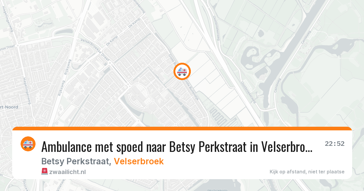 Ambulance met spoed naar Betsy Perkstraat in Velserbroek — 21 mrt 2026