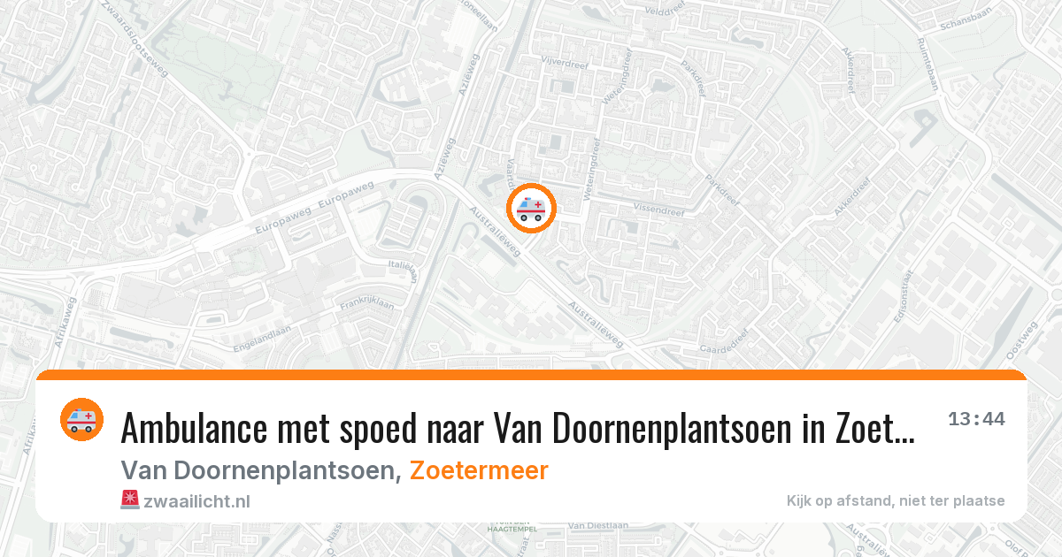 Ambulance met spoed naar Van Doornenplantsoen in Zoetermeer — 13 mei 2026