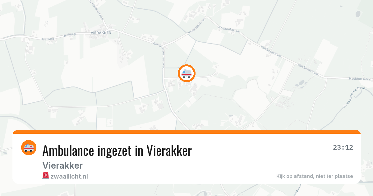 Ambulance ingezet in Vierakker — 23 mei 2026