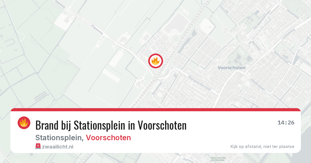 Brand bij Stationsplein in Voorschoten — 4 aug 2026