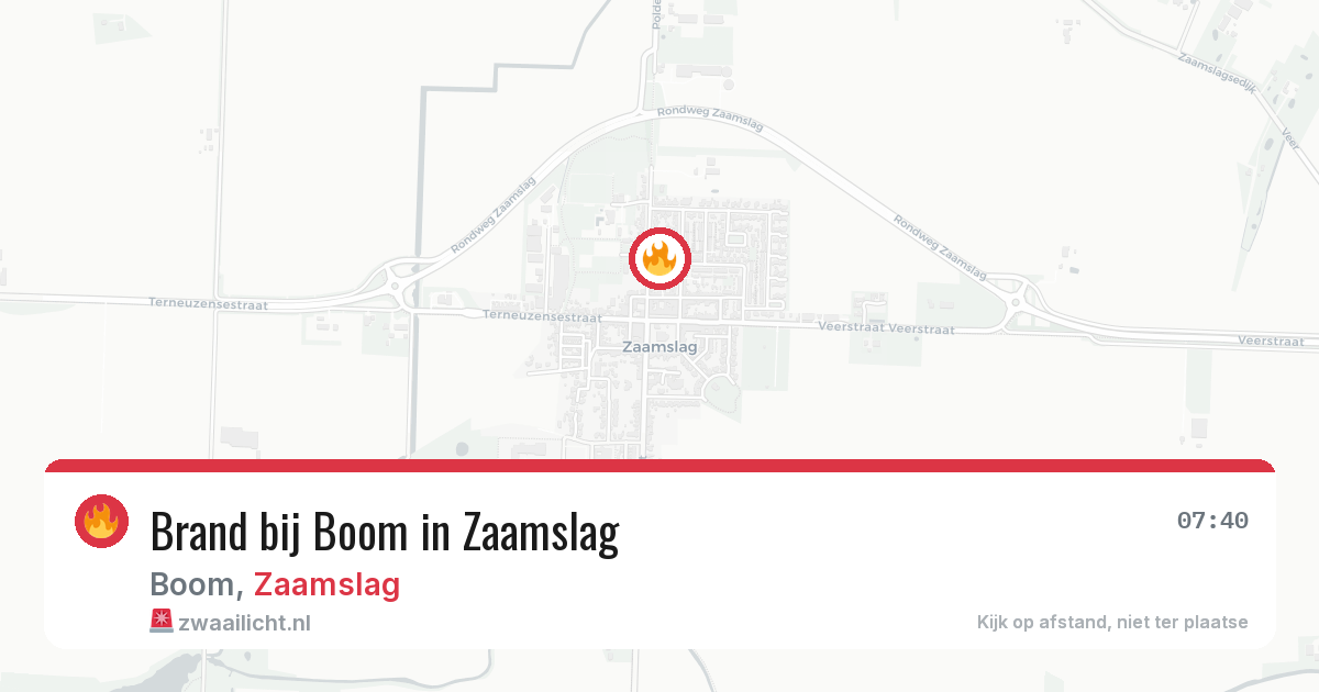 Brand bij Boom in Zaamslag — 30 mrt 2026