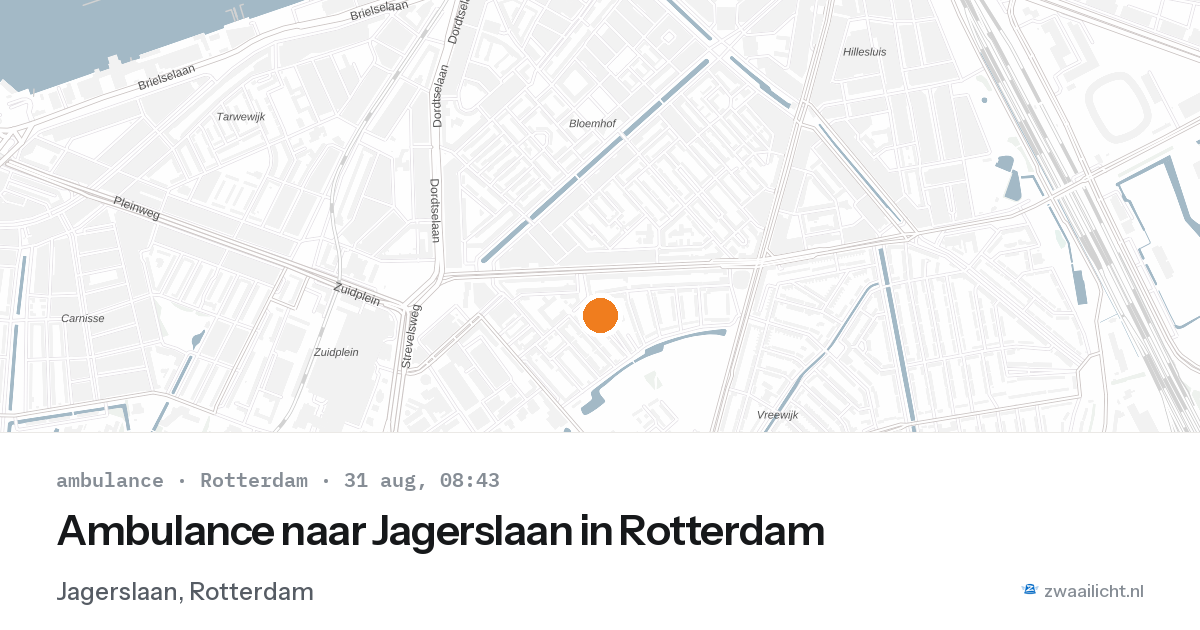 Ambulance naar Jagerslaan in Rotterdam — 31 aug 2026