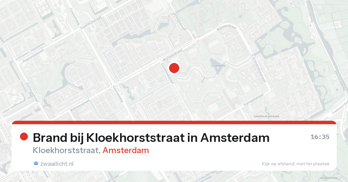 Brand bij Kloekhorststraat in Amsterdam — 19 jun 2026