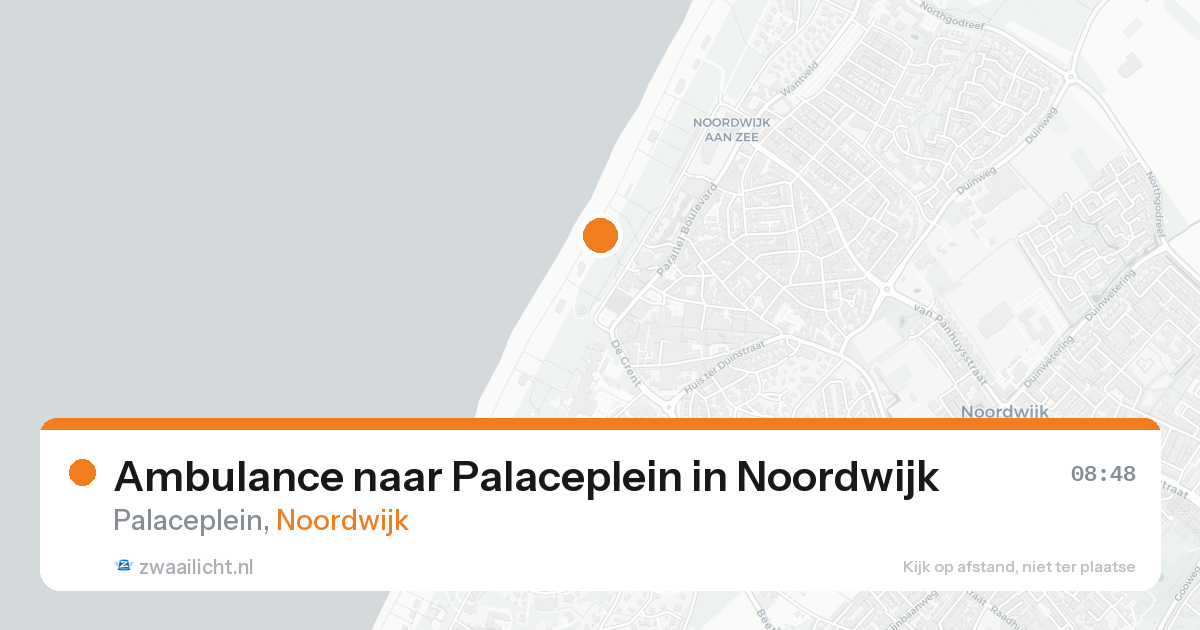 Ambulance naar Palaceplein in Noordwijk — 25 aug 2026