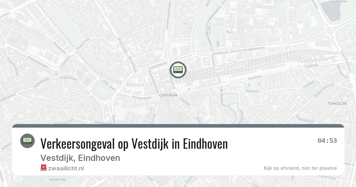 Verkeersongeval op Vestdijk in Eindhoven — 1 mrt 2026