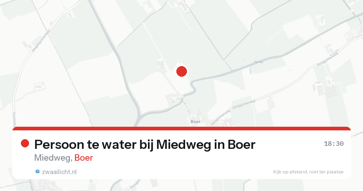 Persoon te water bij Miedweg in Boer — 16 aug 2026