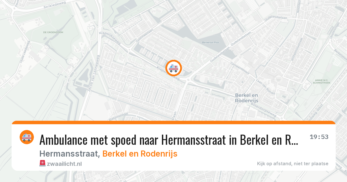 Ambulance met spoed naar Hermansstraat in Berkel en Rodenrijs — 12 jul 2026