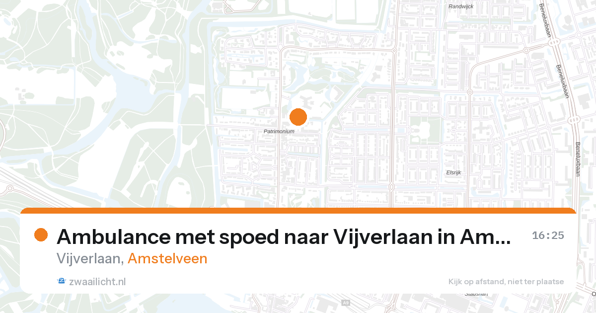 Ambulance met spoed naar Vijverlaan in Amstelveen — 28 aug 2026