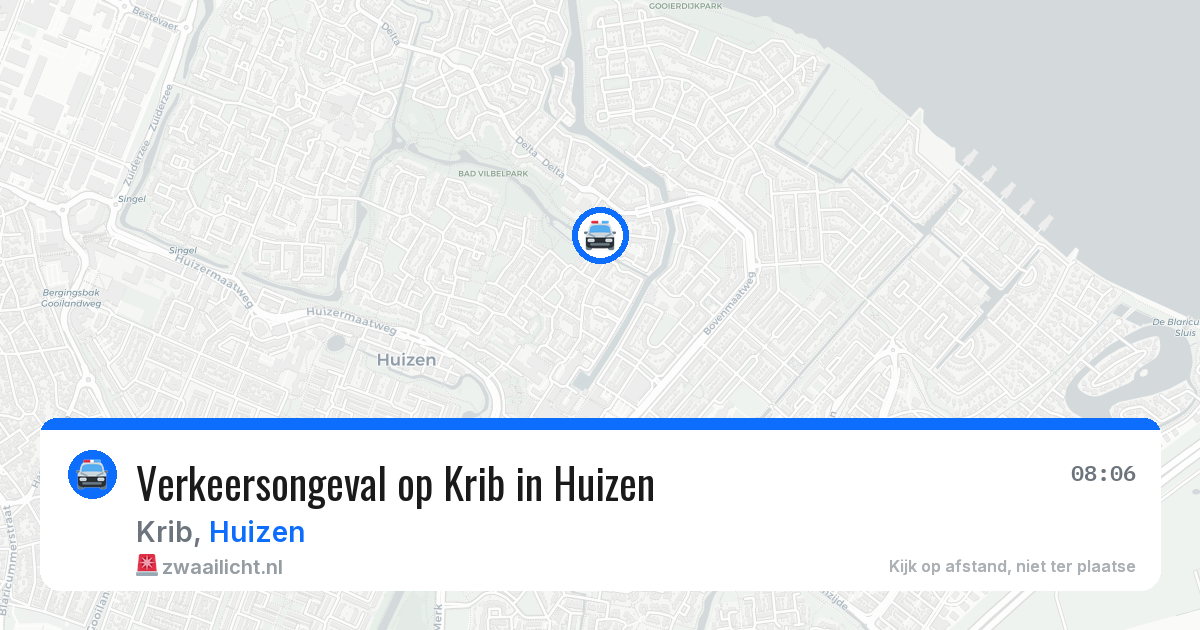 Verkeersongeval op Krib in Huizen — 18 mrt 2026