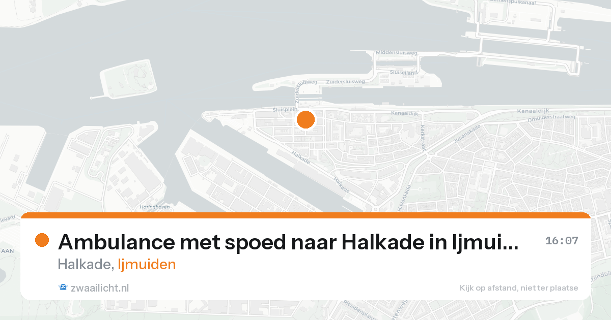 Ambulance met spoed naar Halkade in Ijmuiden — 15 aug 2026