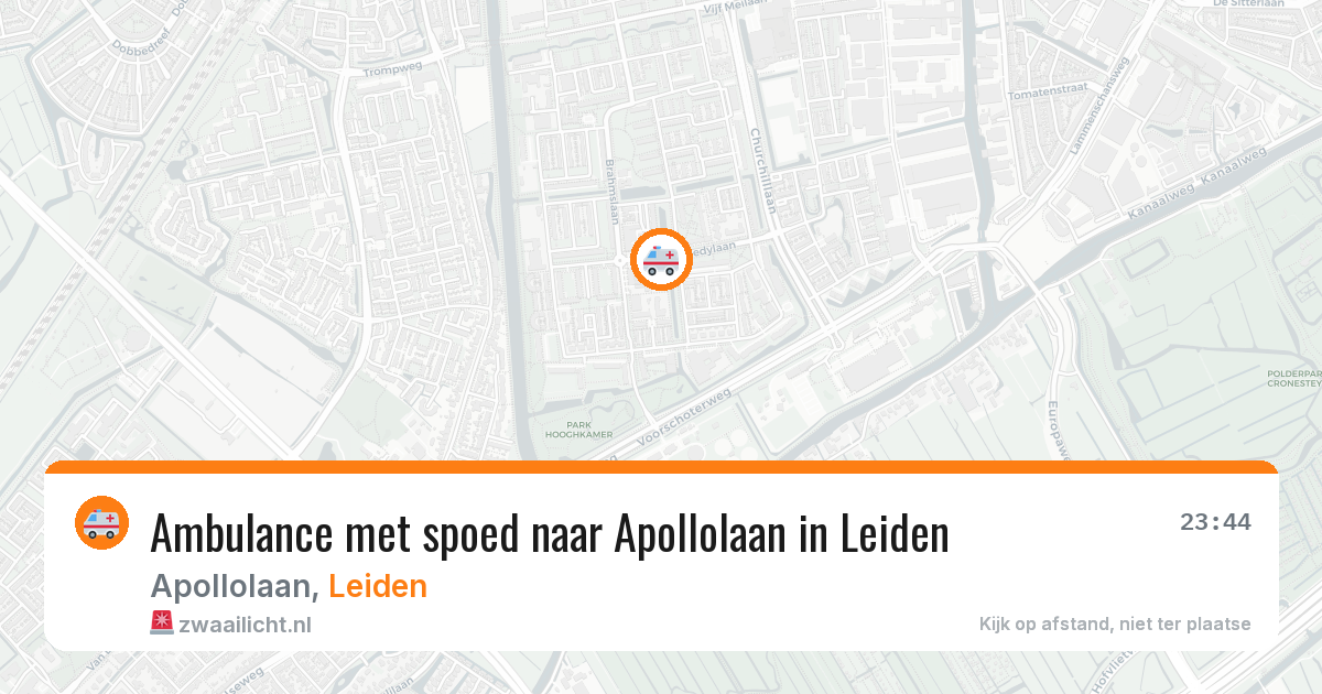 Ambulance met spoed naar Apollolaan in Leiden — 18 mrt 2026