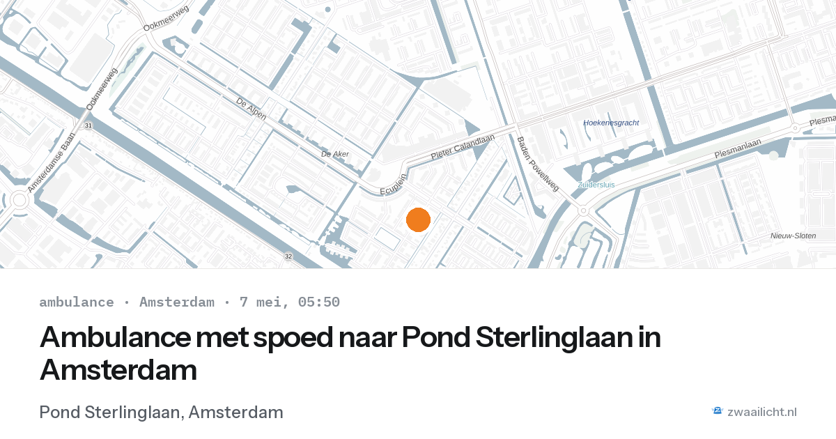 Ambulance met spoed naar Pond Sterlinglaan in Amsterdam — 2 feb 2026