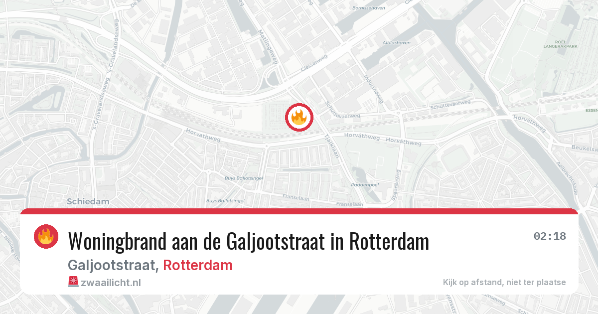 Woningbrand aan de Galjootstraat in Rotterdam — 27 mei 2026