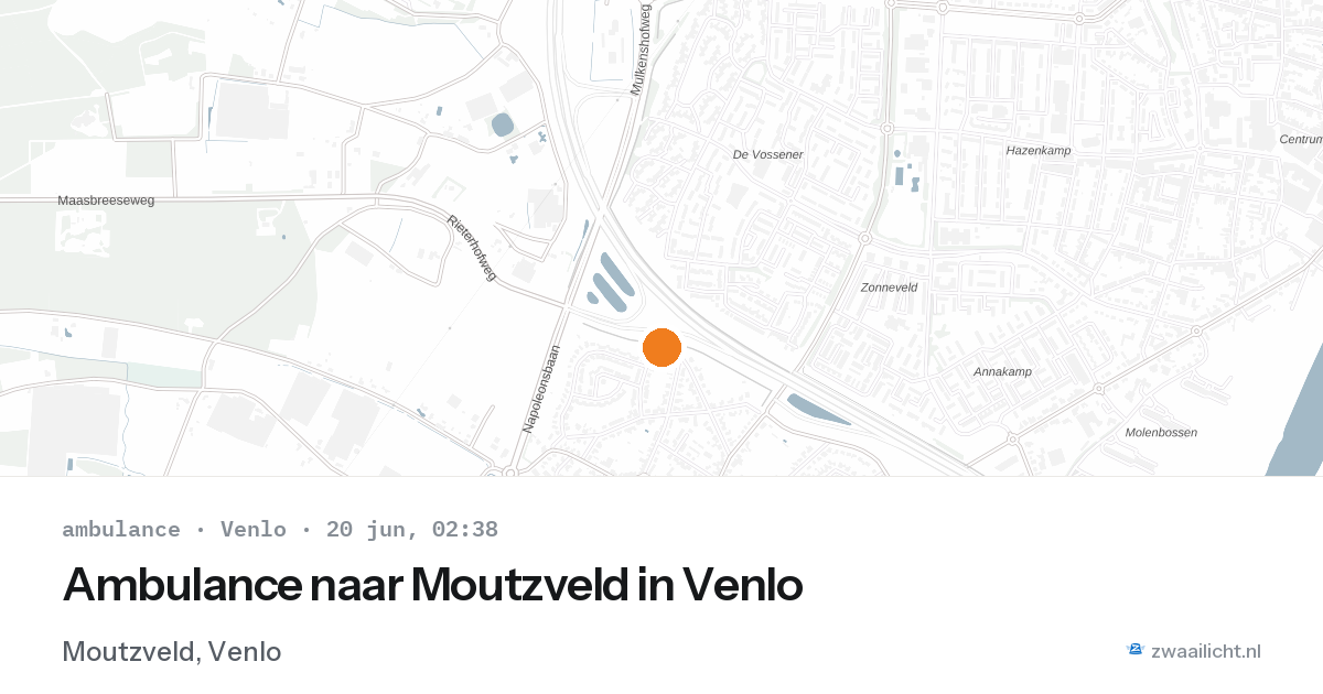 Ambulance naar Moutzveld in Venlo — 20 jun 2026