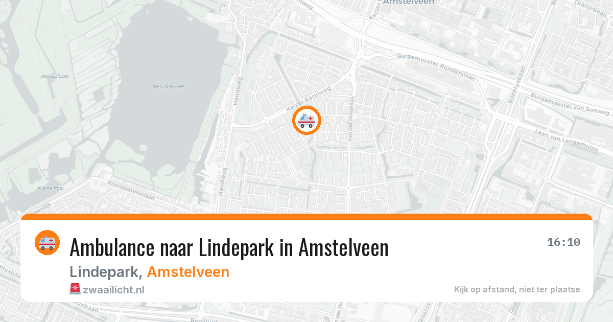 Ambulance naar Lindepark in Amstelveen — 20 mrt 2026