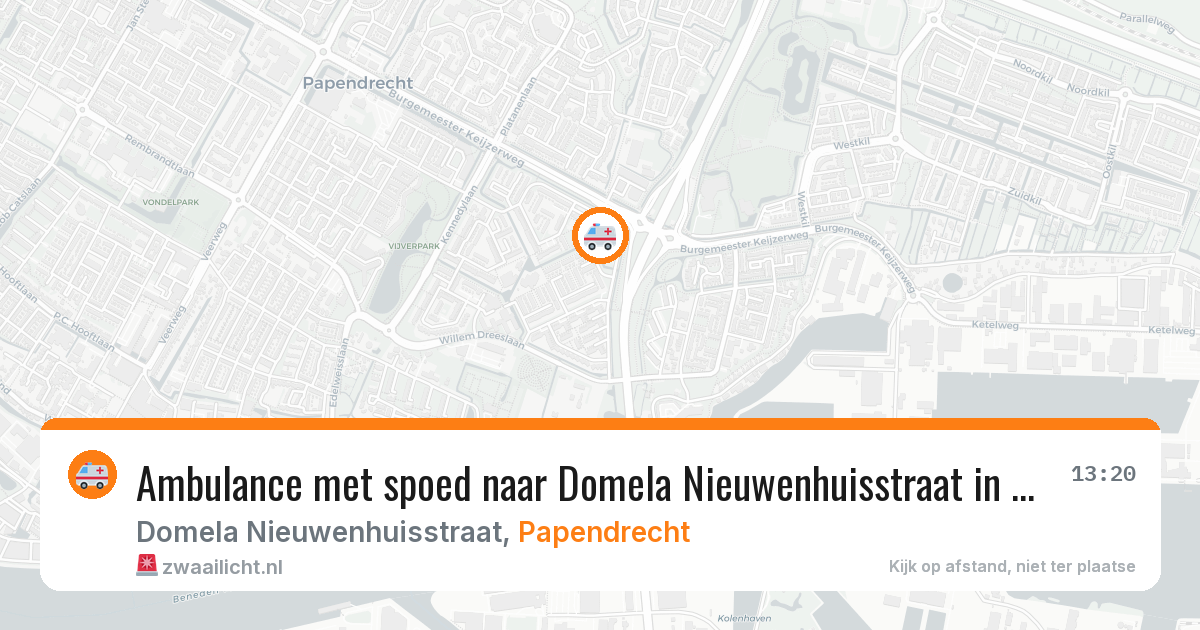 Ambulance met spoed naar Domela Nieuwenhuisstraat in Papendrecht — 7 mei 2026
