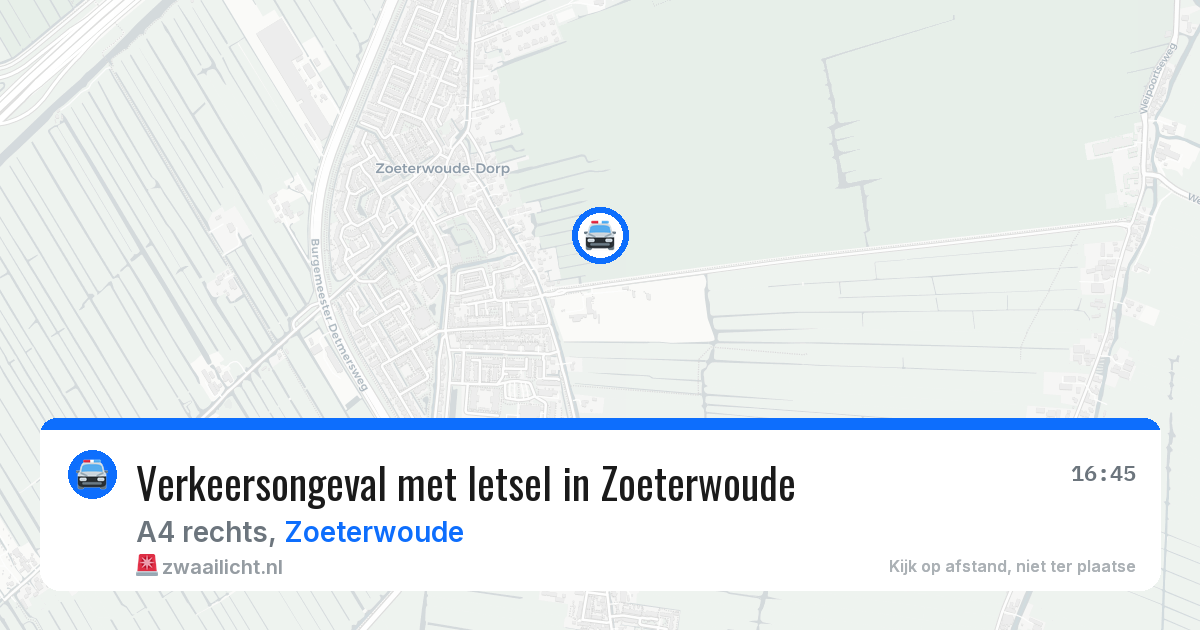 Verkeersongeval met letsel in Zoeterwoude — 3 mei 2026