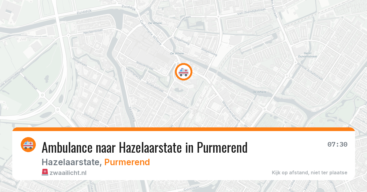 Ambulance naar Hazelaarstate in Purmerend — 24 jul 2026