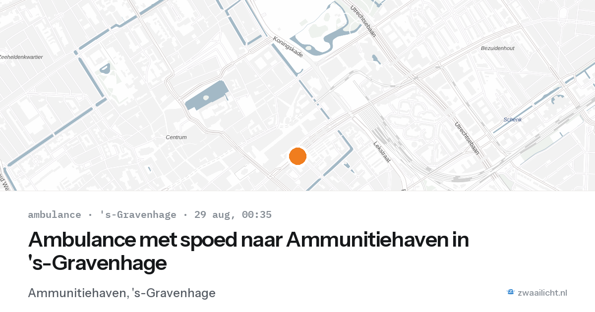Ambulance met spoed naar Ammunitiehaven in 's-Gravenhage — 28 aug 2026