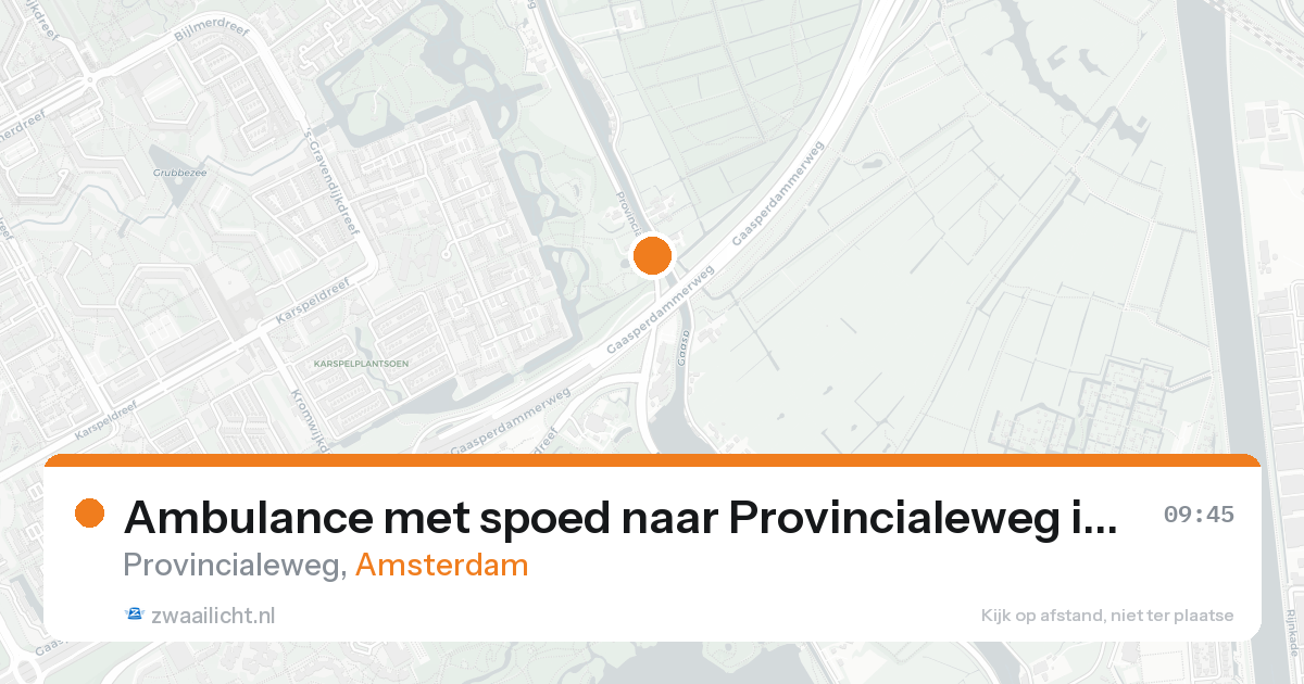 Ambulance met spoed naar Provincialeweg in Amsterdam — 26 aug 2026