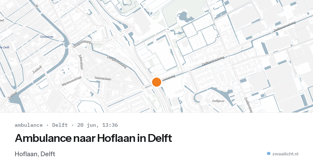 Ambulance naar Hoflaan in Delft — 20 jun 2026