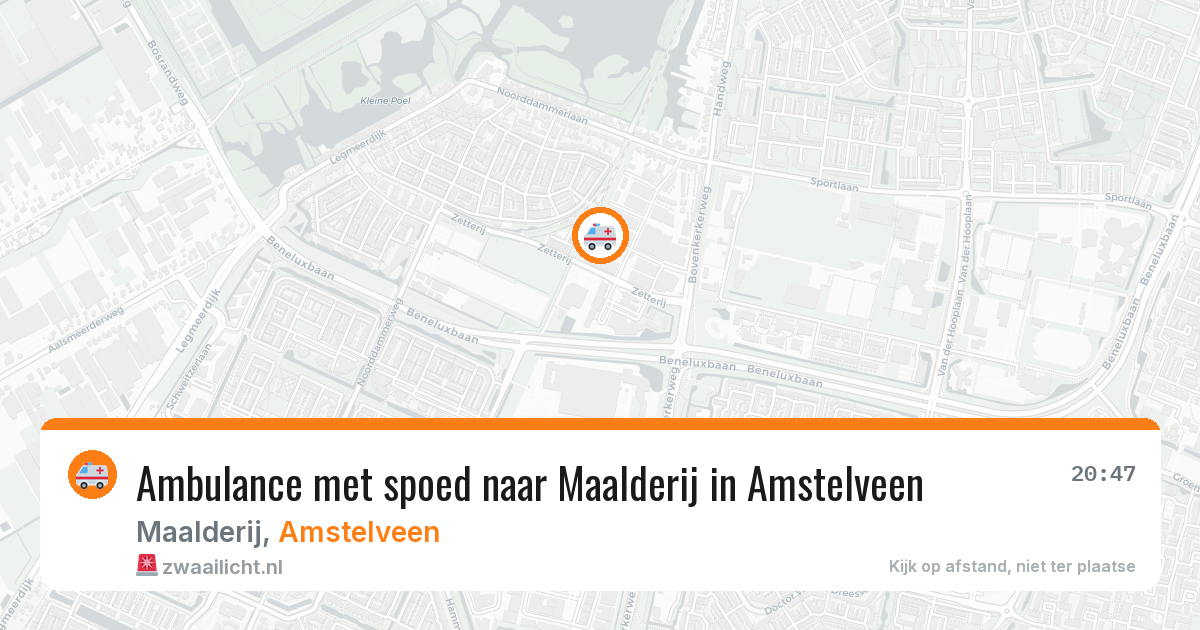 Ambulance met spoed naar Maalderij in Amstelveen — 13 jul 2026